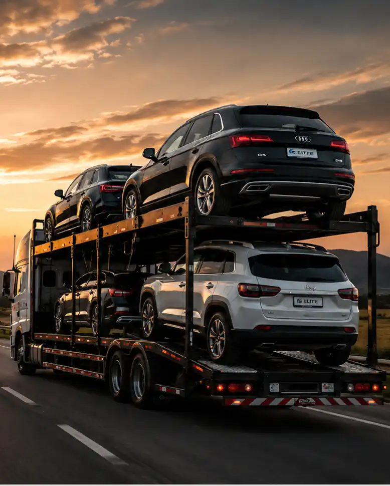 Transporte de veículos com cegonha